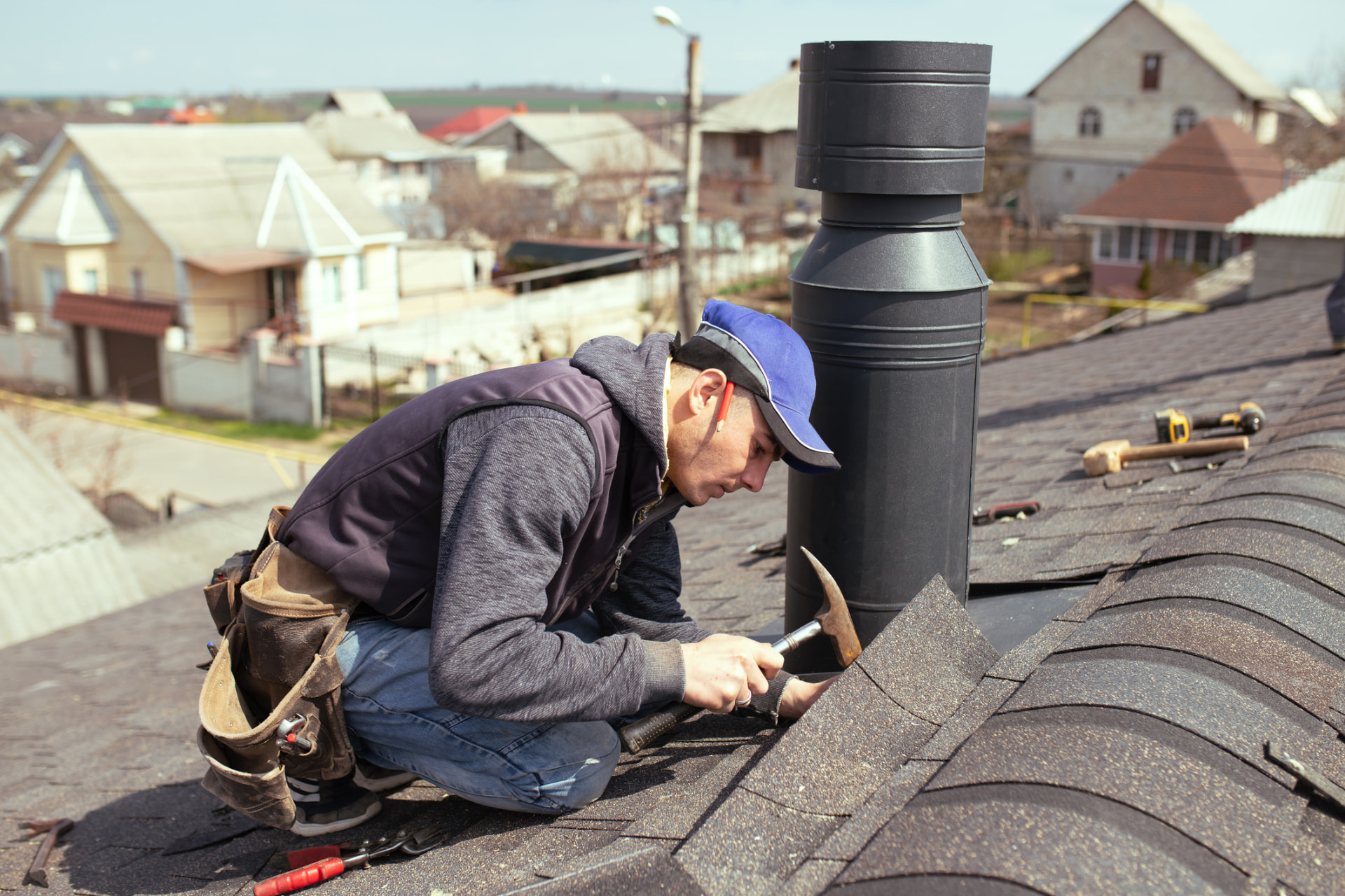 Chimney Flashing & Leak Repair — Roof Repair completed by AIM Roofing in Garland, TX